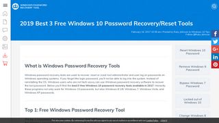 Top 3 Free Windows 10 Password Recovery Tools 2018