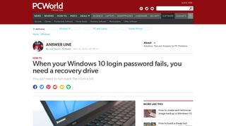 When your Windows 10 login password fails, you need a recovery ...