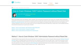 How to Crack Windows 10/8/7 Password without Reset Disk