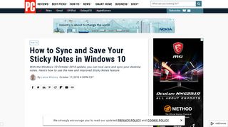 How to Sync and Save Your Sticky Notes in Windows 10 | PCMag.com