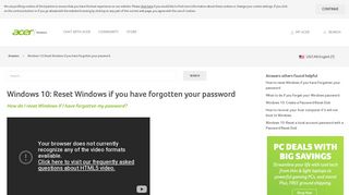 Windows 10: Reset Windows if you have forgotten your password