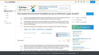 Can system Environment Variables be set via Windows Logon Scripts ...