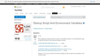 Startup Script And Environment Variables - Microsoft