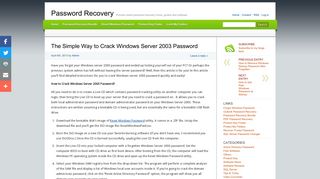 The Simple Way to Crack Windows Server 2003 Password | Password ...