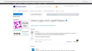 Users Logon and Logoff History - Microsoft