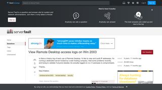 View Remote Desktop access logs on Win 2003 - Server Fault