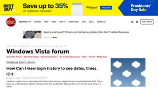How Can I view login history to see dates, times, ID's - Forums - CNET
