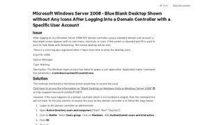 Microsoft Windows Server 2008 - Blue Blank Desktop Shown without ...