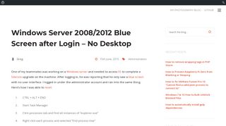 Windows Server 2008/2012 Blue Screen after Login - No Desktop ...