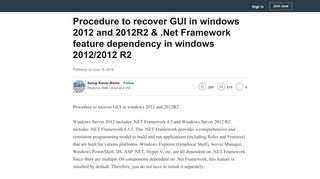 Procedure to recover GUI in windows 2012 and 2012R2 & .Net ...