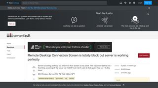 Remote Desktop Connection Screen is totally black but server is ...
