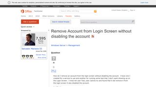 Remove Account from Login Screen without disabling the account ...