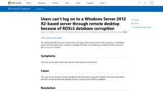 Users can't log on to a Windows Server 2012 R2-based server through ...