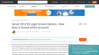 Server 2012 R2 Login Screen Options - How does it choose which ...