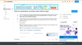 Start an application at system start without login - Stack Overflow