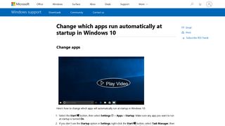 Change which apps run automatically at startup in Windows 10