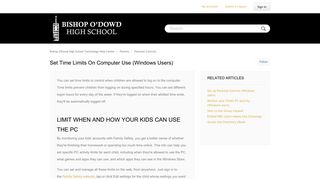 Set Time Limits on Computer Use (Windows users) – Bishop O'Dowd ...