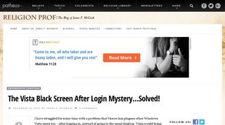 The Vista Black Screen After Login Mystery…Solved! | James McGrath