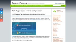 Bypass Windows Vista Login Screen | Password Recovery