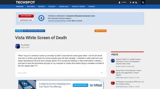 Vista White Screen of Death - TechSpot Forums