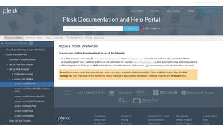 Access from Webmail - Plesk Documentation