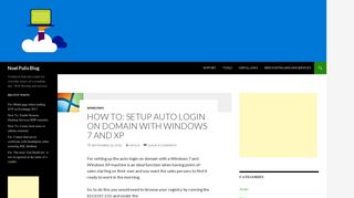 How To: Setup auto login on domain with Windows 7 and XP | Noel ...