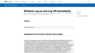 Windows Log on and Log off immediately. - Microsoft Support