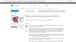Black screen before windows loads - Microsoft