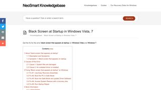 Black Screen at Startup in Windows Vista, 7 - NeoSmart Technologies