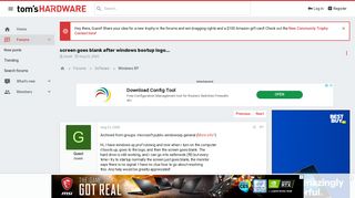 screen goes blank after windows bootup logo... - Windows XP - Tom ...