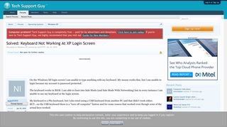 Solved: Keyboard Not Working At XP Login Screen | Tech Support Guy