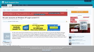 No user accounts at Windows XP Login screen!!!!! | Tech Support Guy