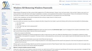 Windows XP/Removing Windows Passwords - Wikibooks, open books ...