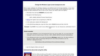 Change the Windows Logon screen background color - Winhelponline