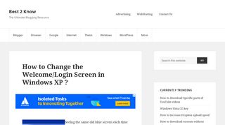 How to Change the Welcome/Login Screen in Windows XP ? - Best 2 ...