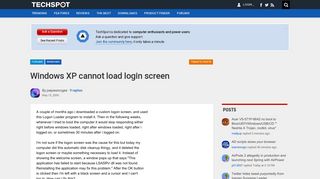 Windows XP cannot load login screen - TechSpot Forums
