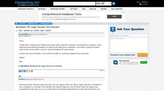 Windows XP Login Screen on Domain - Computing.Net