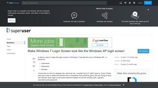 Make Windows 7 Login Screen look like the Windows XP login screen ...