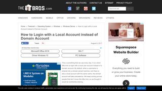 How to Login with a Local Account instead of Domain Account