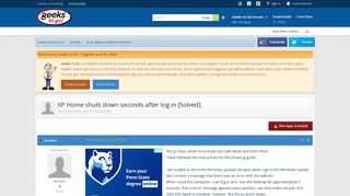 XP Home shuts down seconds after log in [Solved] - Virus, Spyware ...