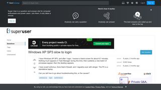 Windows XP SP3 slow to login - Super User