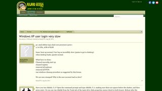 Windows XP user login very slow | MajorGeeks.Com Support Forums