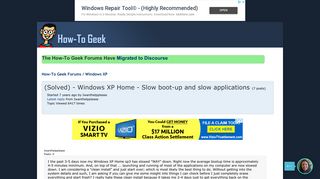 (Solved) - Windows XP Home - Slow boot-up and slow applications ...