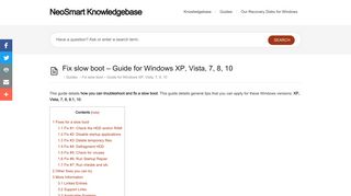 Fix slow boot – Guide for Windows XP, Vista, 7, 8, 10
