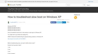 How to troubleshoot slow boot on Windows XP – Yong Rhee's ...