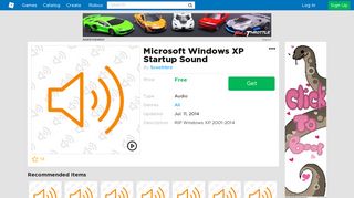 Microsoft Windows XP Startup Sound - Roblox