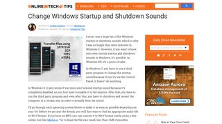 Change Windows Startup and Shutdown Sounds - Online Tech Tips