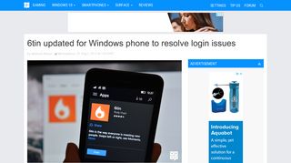 6tin updated for Windows phone to resolve login issues - MSPoweruser