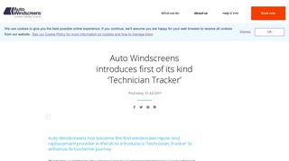 Auto Windscreens introduces first of its kind 'Technician Tracker'