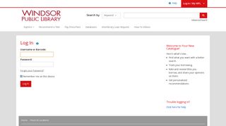 Log In | Windsor Public Library | BiblioCommons